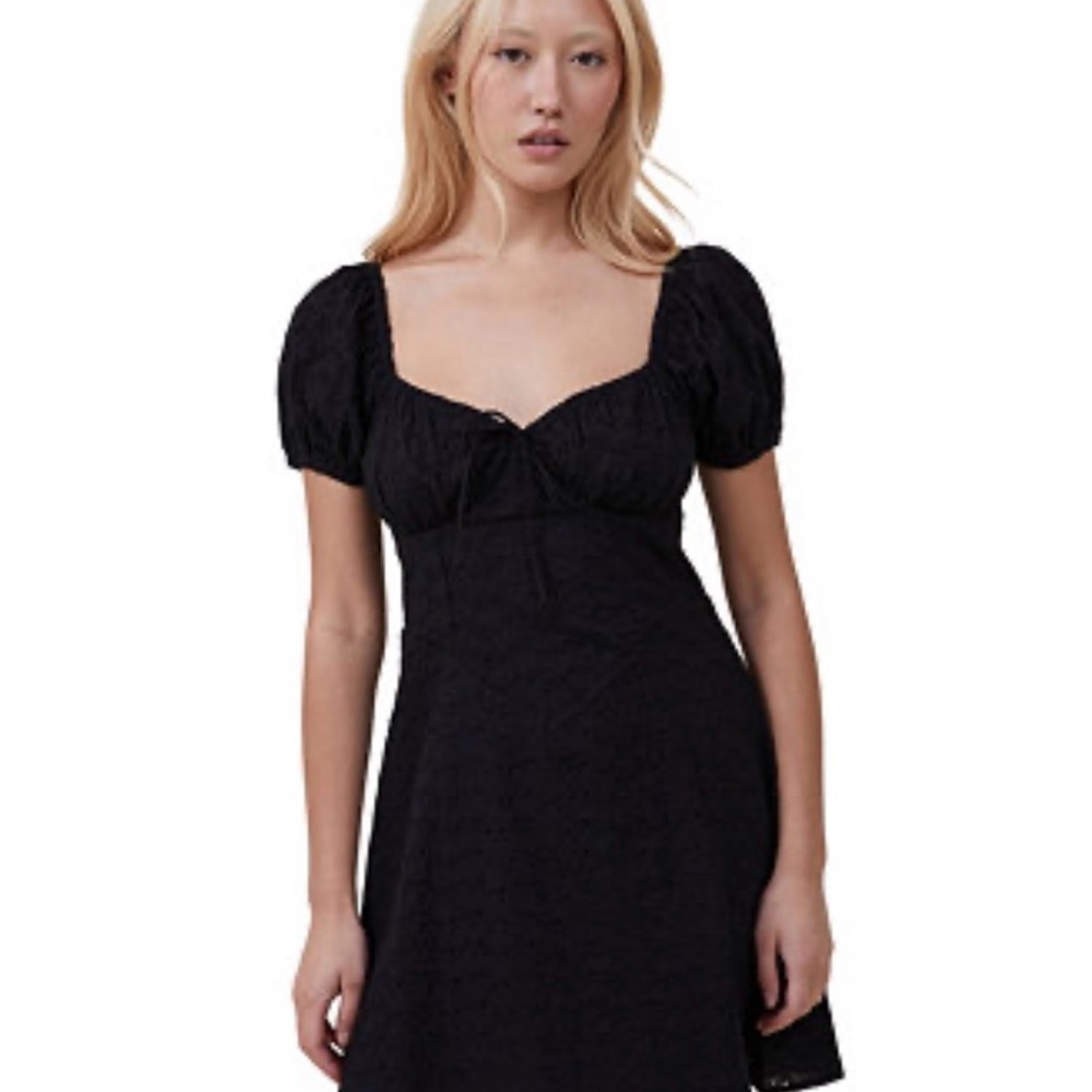 Anthropologie Textured Sweetheart Mini Dress black  Size S